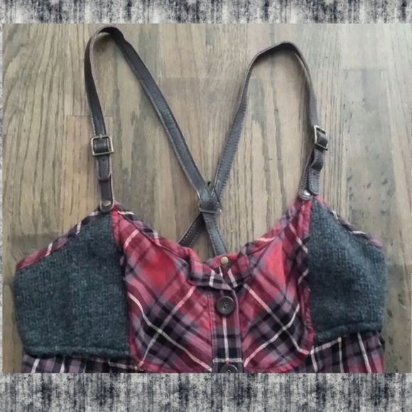 🌈SOLD💰Free People Open Road Hwy 66 Plaid Jumper - Picture 5 of 8